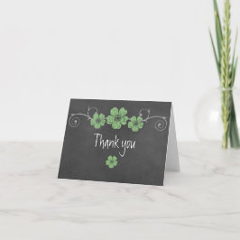 Chalkboard Wild Green Rose Danke Note Card