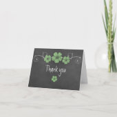 Chalkboard Wild Green Rose Danke Note Card (Vorderseite)