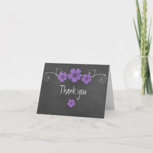 Chalkboard "Wilde Lila Rose" Danke Notiz Karte