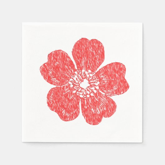 Chalkboard Wilde Rote Rose Serviette (Vorderseite)