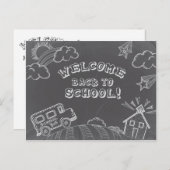 Chalkboard Willkommen zurück auf der Postkarte der (Vorne/Hinten)