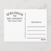 Chalkboard Willkommen zurück auf der Postkarte der (Rückseite)