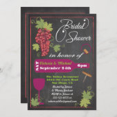 Chalkboard Wine Bridal Dusche Einladungen (Vorne/Hinten)