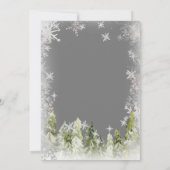 Chalkboard Winter Arctics Baby Showflakes Einladung (Rückseite)