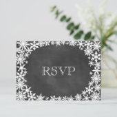 Chalkboard Winter Lace UAWG RSVP Karte (Stehend Vorderseite)