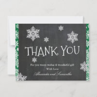 Chalkboard Winter Snowflake Danke Karte