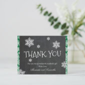 Chalkboard Winter Snowflake Danke Karte (Stehend Vorderseite)