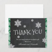 Chalkboard Winter Snowflake Danke Karte (Vorne/Hinten)