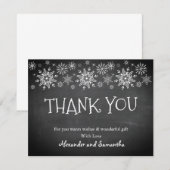 Chalkboard Winter Snowflake Danke Karte (Vorne/Hinten)