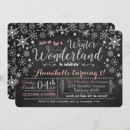 Chalkboard Winter Wonderland Einladung zum Geburts