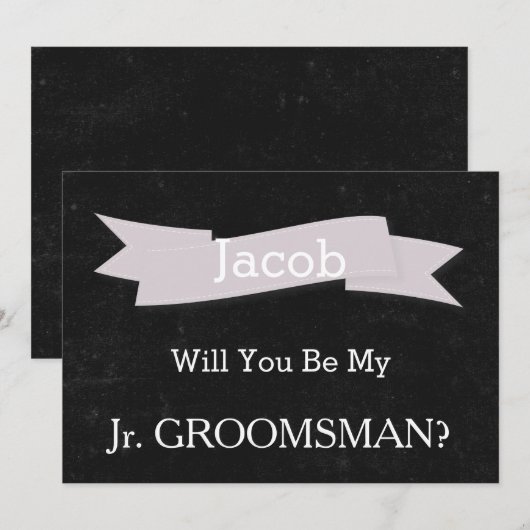 Chalkboard wird unser Jr. Trauzeuge Einladung sein (Vorne/Hinten)