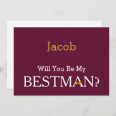 Chalkboard wirst du mein Bestman sein? Einladung (Vorne/Hinten)