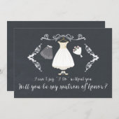 Chalkboard wirst du meine Ehrenkarte sein Einladung (Vorne/Hinten)