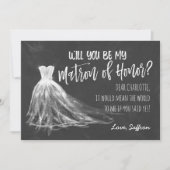 Chalkboard wirst du meine Ehrenmatrone sein Einladung (Vorderseite)