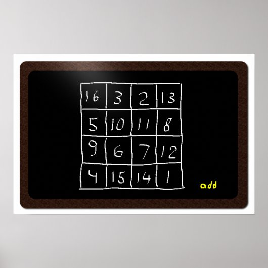 chalkboard with magic square poster (Vorne)