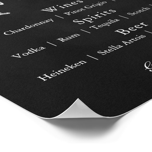 Chalkboard Wreath Bar Menu Poster (Ecke)