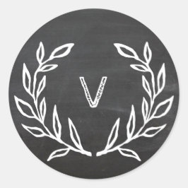 Chalkboard Wreath Holiday Siegel Runder Aufkleber