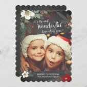 Chalkboard Wunderbare Weihnachtsblumen Foto-Karte Feiertagskarte (Vorne/Hinten)