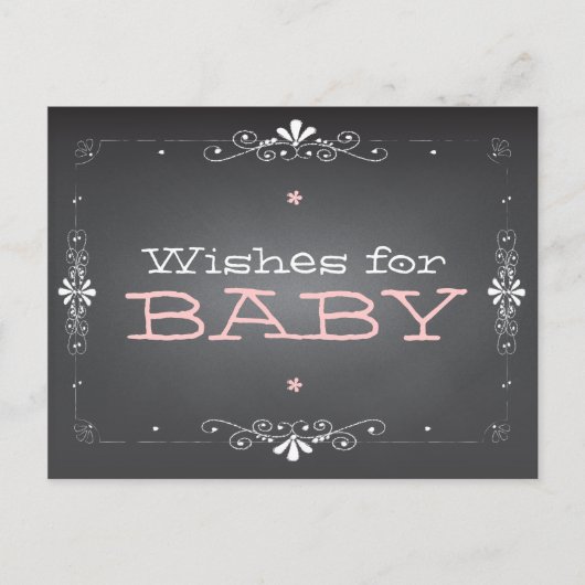 Chalkboard-Wünsche für Baby Showaktivität Card Hinweiskarte (Vorderseite)