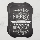 Chalkboard wünscht Ihnen frohe Weihnachten Einladung (Vorne/Hinten)