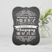 Chalkboard wünscht Ihnen frohe Weihnachten Einladung (Stehend Vorderseite)