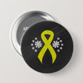 Chalkboard Yellow Awareness Ribbon Button (Vorne & Hinten)