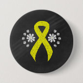 Chalkboard Yellow Awareness Ribbon Button (Vorderseite)