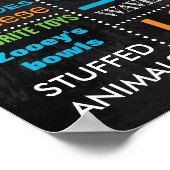 Chalkboard-Zeichen für Monsters First Birthday Par Poster (Ecke)