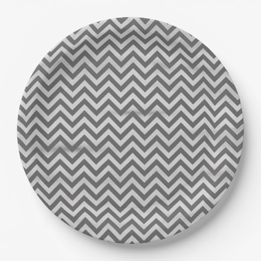 Chalkboard Zig Zag Pappteller (Vorderseite)
