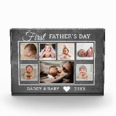 Chalkboard zum ersten Vatertag 7 FotoCollage Fotoblock (Vorderseite)