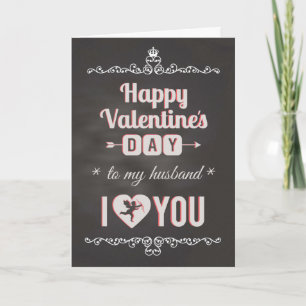Chalkboard - Zum Mann, ich höre dich Valentine Feiertagskarte