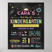 Chalkboard Zurück zur Schule Letzten Tag unterzeic Poster (Vorne)