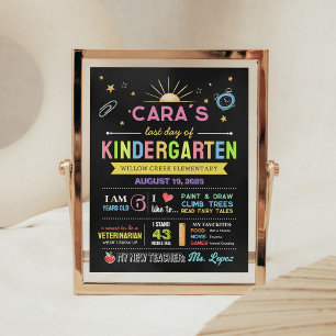 Chalkboard Zurück zur Schule Letzten Tag unterzeic Poster