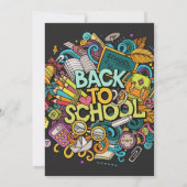 Chalkboard Zurück zur Schule Party Einladung (Rückseite)