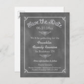 Chalkboardfamilie Wiedersehen oder Partys Save the Ankündigungspostkarte (Vorne/Hinten)