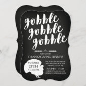 ChalkboardGobble Goble Türkei Erntedank Abendessen Einladung (Vorne/Hinten)