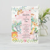 ChalkboardJungle Big One Girls Einladung zum Gebur (Stehend Vorderseite)