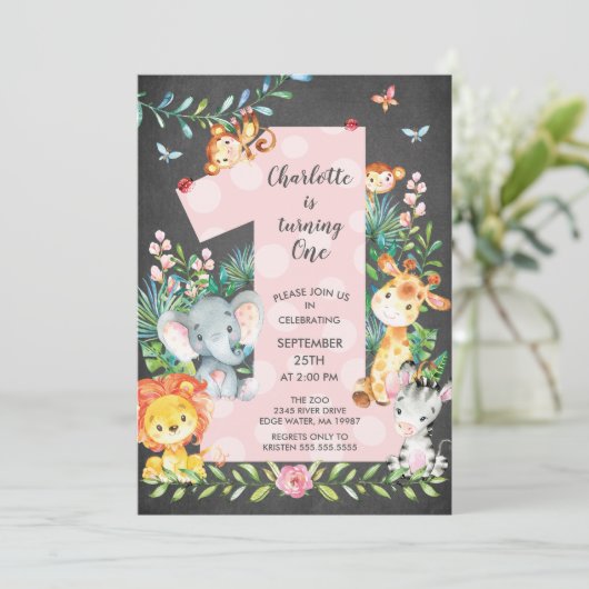 ChalkboardJungle große Einladung (Stehend Vorderseite)