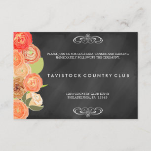 ChalkboardWedding Empfang Card für Blume Begleitkarte