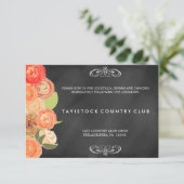ChalkboardWedding Empfang Card für Blume Begleitkarte (Stehend Vorderseite)