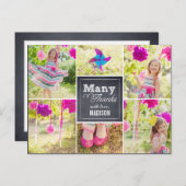 Chalked Collage Geburtstagsparty Danke Karte (Vorne/Hinten)