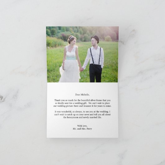 Chalked Collage Wedding Dankeschön-Karte Dankeskarte (Innenseite)