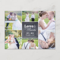 Chalked Collage Wedding Dankeschön-Karte