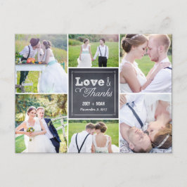 Chalked Collage Wedding Dankeschön-Karte Postkarte