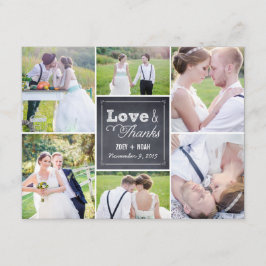 Chalked Collage Wedding Foto Vielen Dank Karte