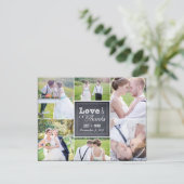 Chalked Collage Wedding Foto Vielen Dank Karte (Stehend Vorderseite)