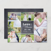Chalked Collage Wedding Foto Vielen Dank Karte (Vorne/Hinten)