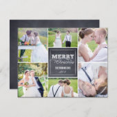 Chalked Collage Weihnachtsfotokarte Feiertagskarte (Vorne/Hinten)