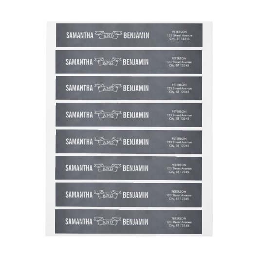 Chalked Frame Save the Date Wraparound Label (Bogen)