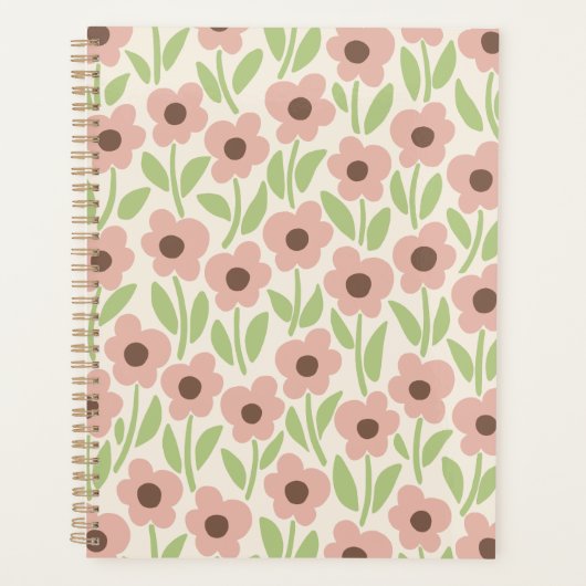 Chalkflower Garden Retro Pastel-Inspired Planer (Vorderseite)
